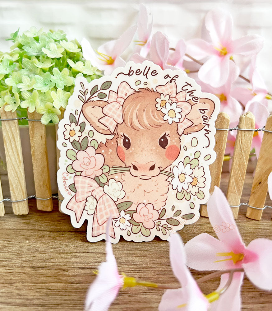 Belle of the Barn Cow Vinyl Sticker