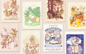 Soft & sweet vintage style textured art prints