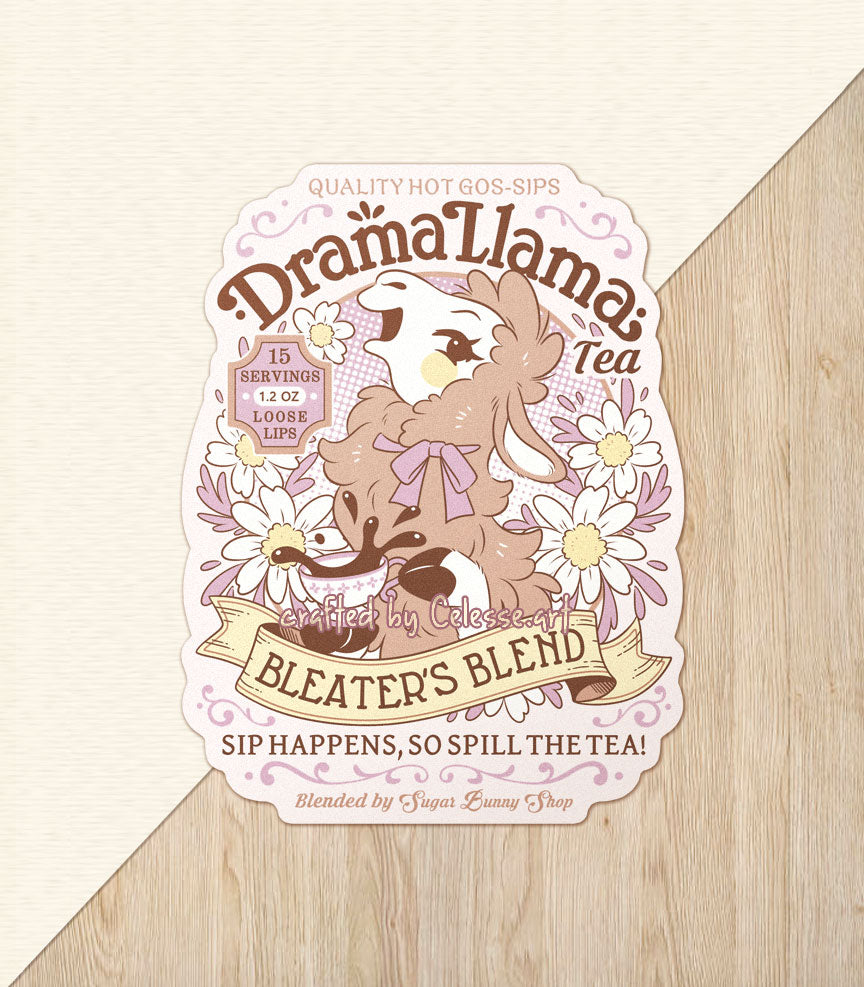 A vinyl sticker of a vintage-style logo for Bleater&