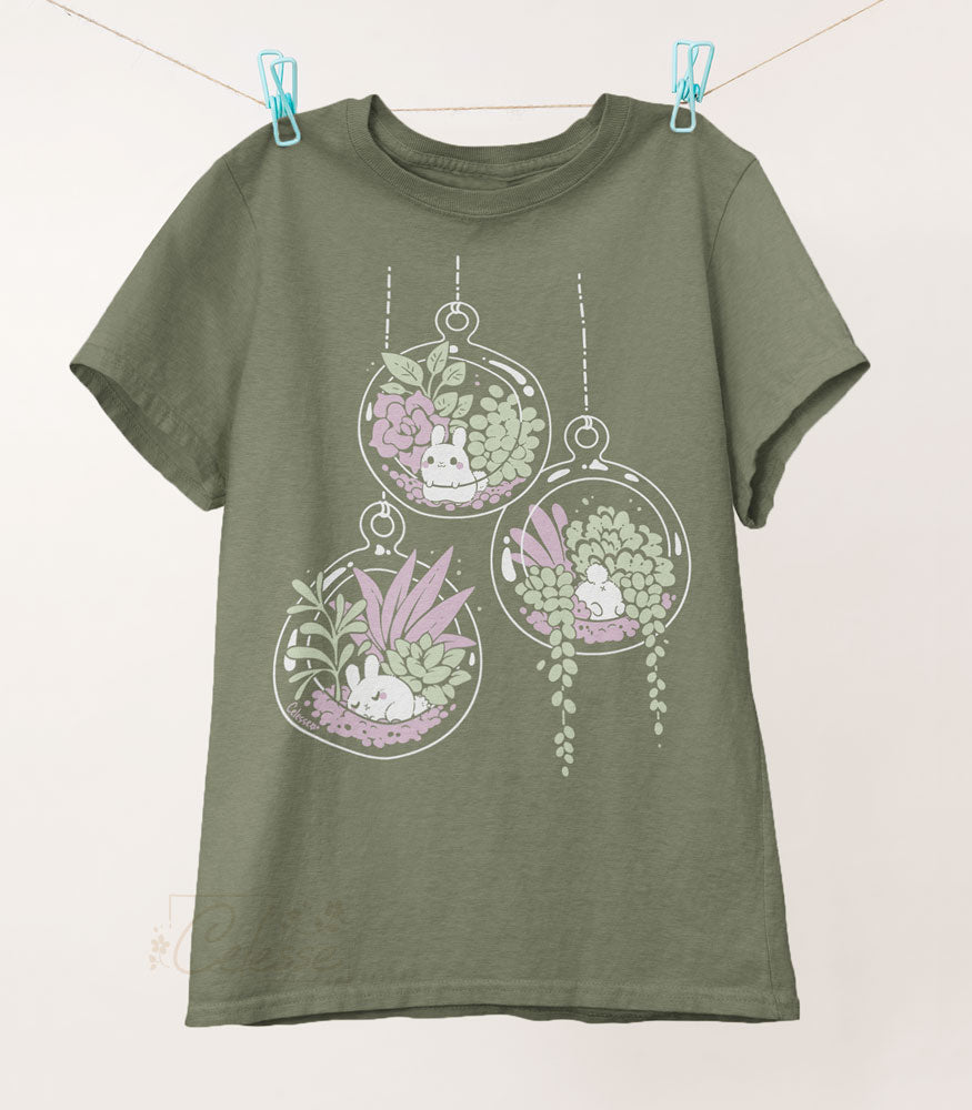 Plant Succulent Terrarium Bunnies Shirt