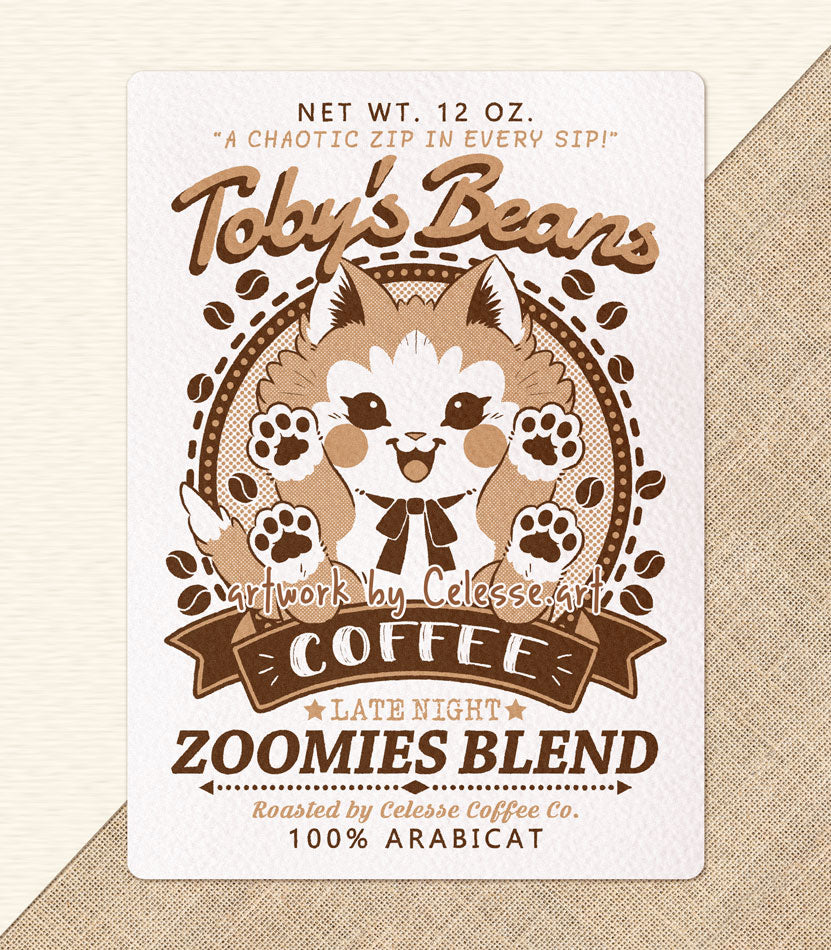 Toby's Beans Coffee Textured Print
