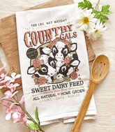 Dairy Feed Cows Flour Sack Tea Towel