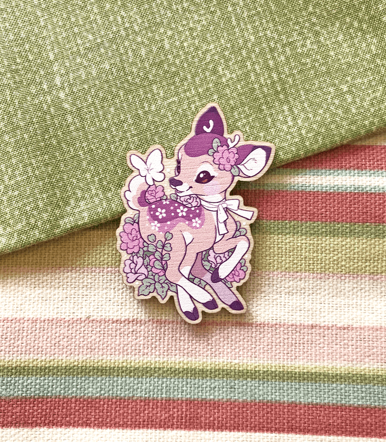 Lavendeer Prance Wood Pin