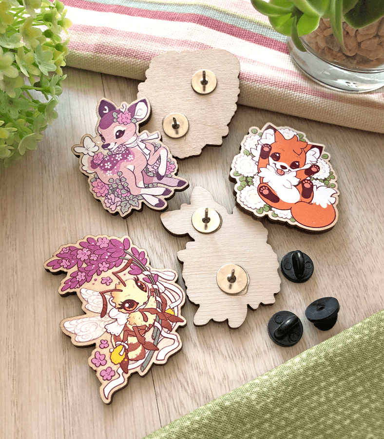 Lavendeer Prance Wood Pin