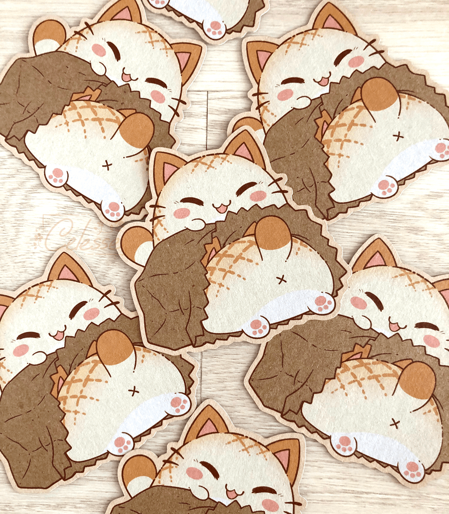Nyanpan Cat Bread Bag Kraft Sticker