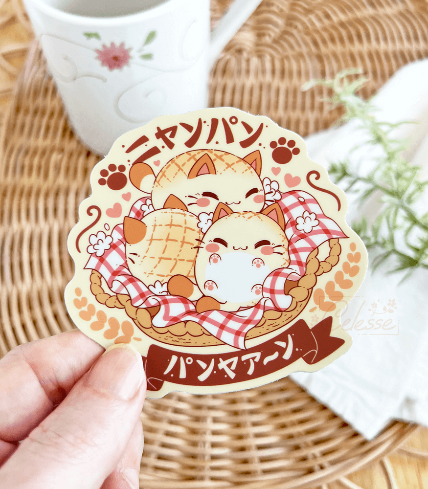 Nyanpan Bread Cat Bakery Vinyl Sticker