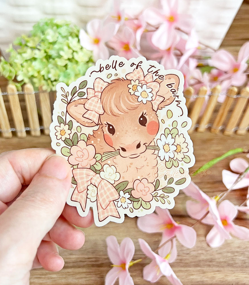 Belle of the Barn Cow Vinyl Sticker