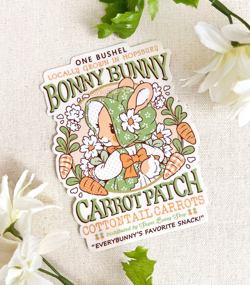 Bonny Bunny Carrot Patch Vinyl Sticker β Sugar Bunny Shop