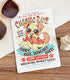 An art print of a vintage-style logo for Chasing Rays Sun Lotion, the art featuring an energetic, floppy-eared dog wearing a bandana and sunglasses. The flavor text reads, "Sun&