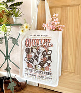 Country Gals Dairy Feed Cows Canvas Tote Bag