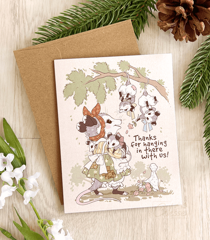 Hanging in There Opossums for Mom Greeting Card