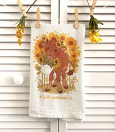 Sunflower Cow Flour Sack Tea Towel