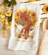 Sunflower Cow Flour Sack Tea Towel