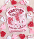 An extra large vinyl sticker on a table decorated with a string of hearts with a logo for Pink Pony Club, the art featuring a prancing pink pony in frilly décor. The flavor text reads "Bridle up, it&