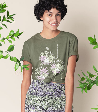 Plant Succulent Terrarium Bunnies Shirt