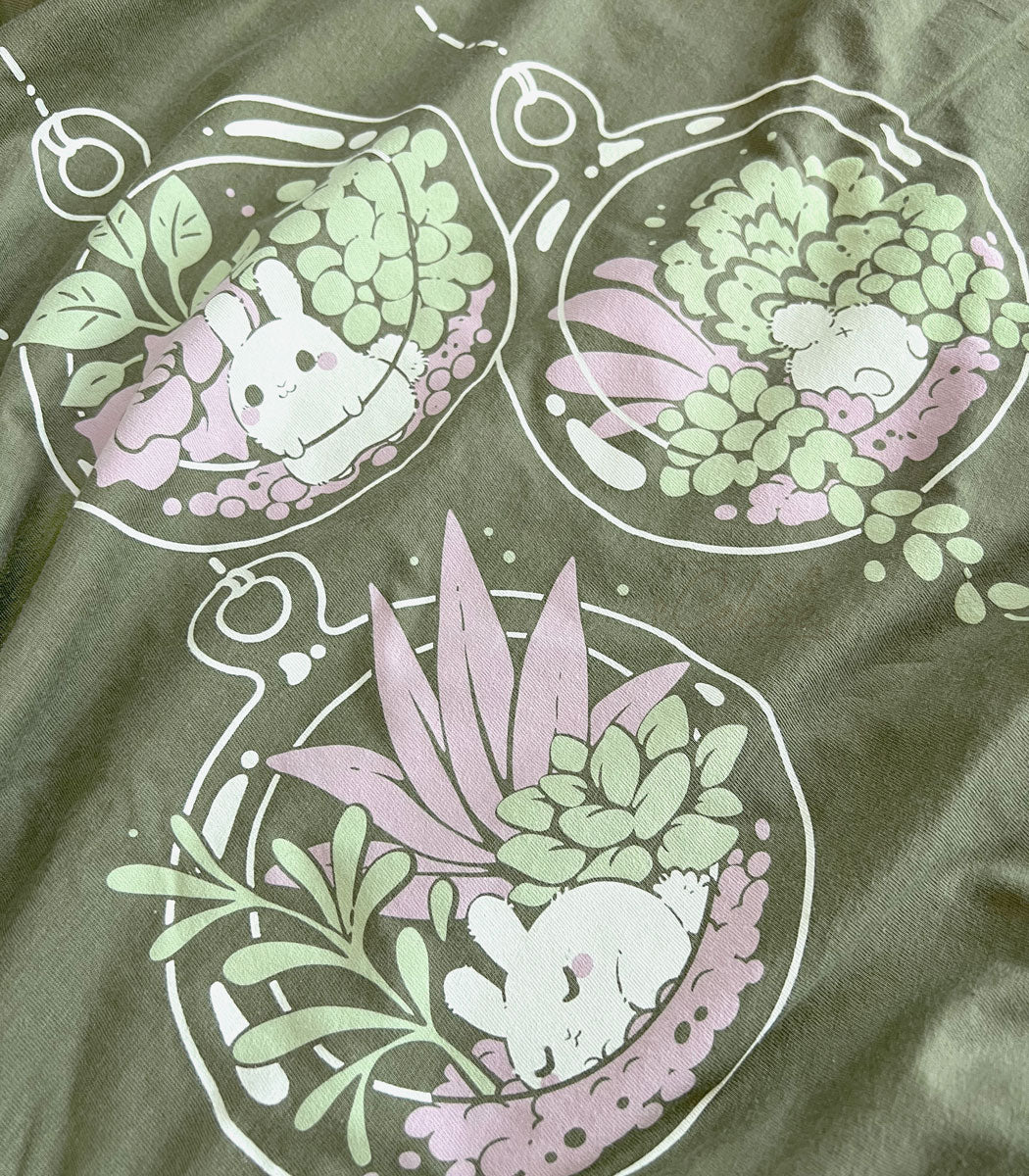 succulent t shirts Plant Terrarium Bunnies Shirt – Sugar Bunny Shop