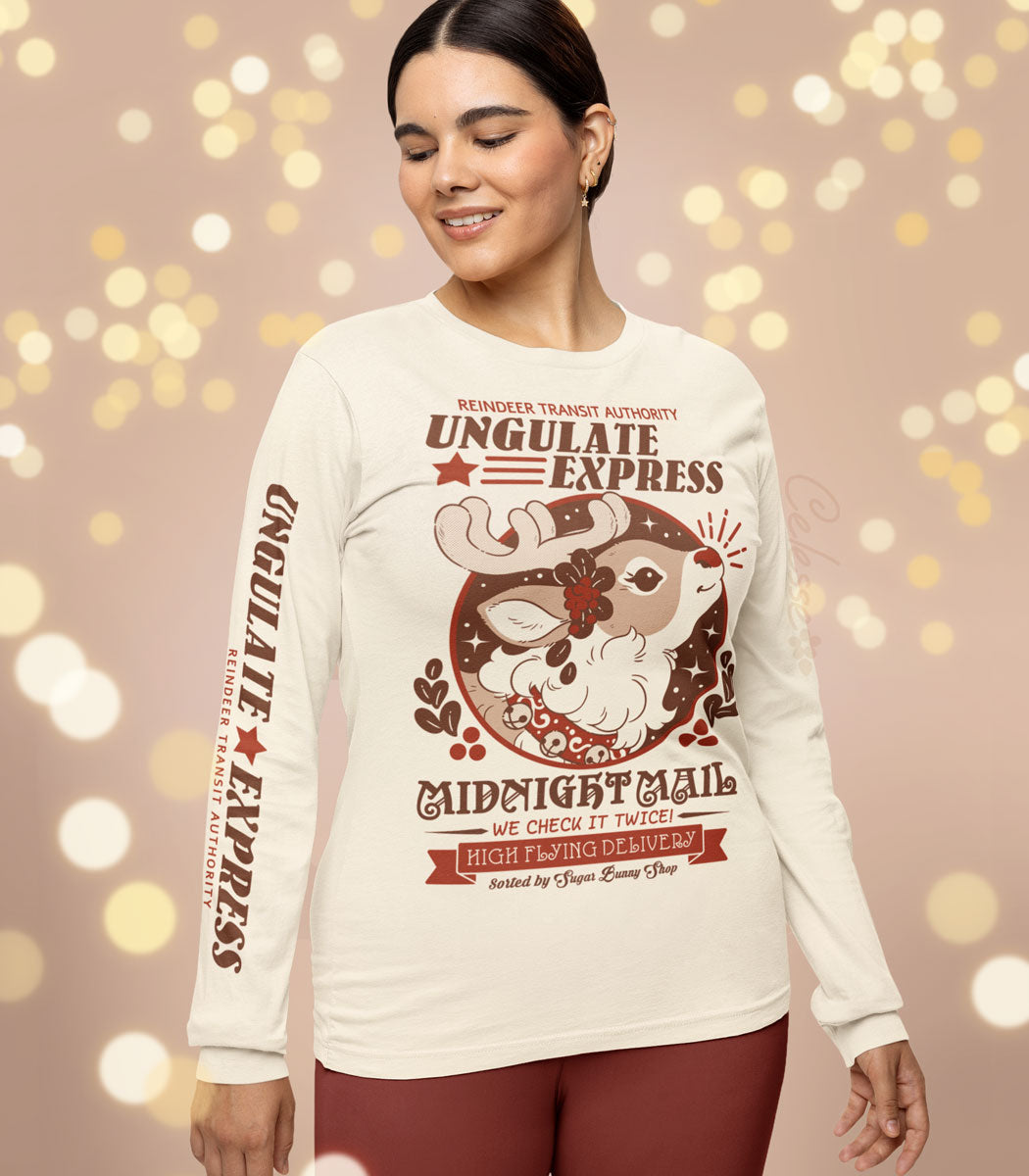 Ungulate Express Reindeer Mail Christmas Long Sleeve Shirt