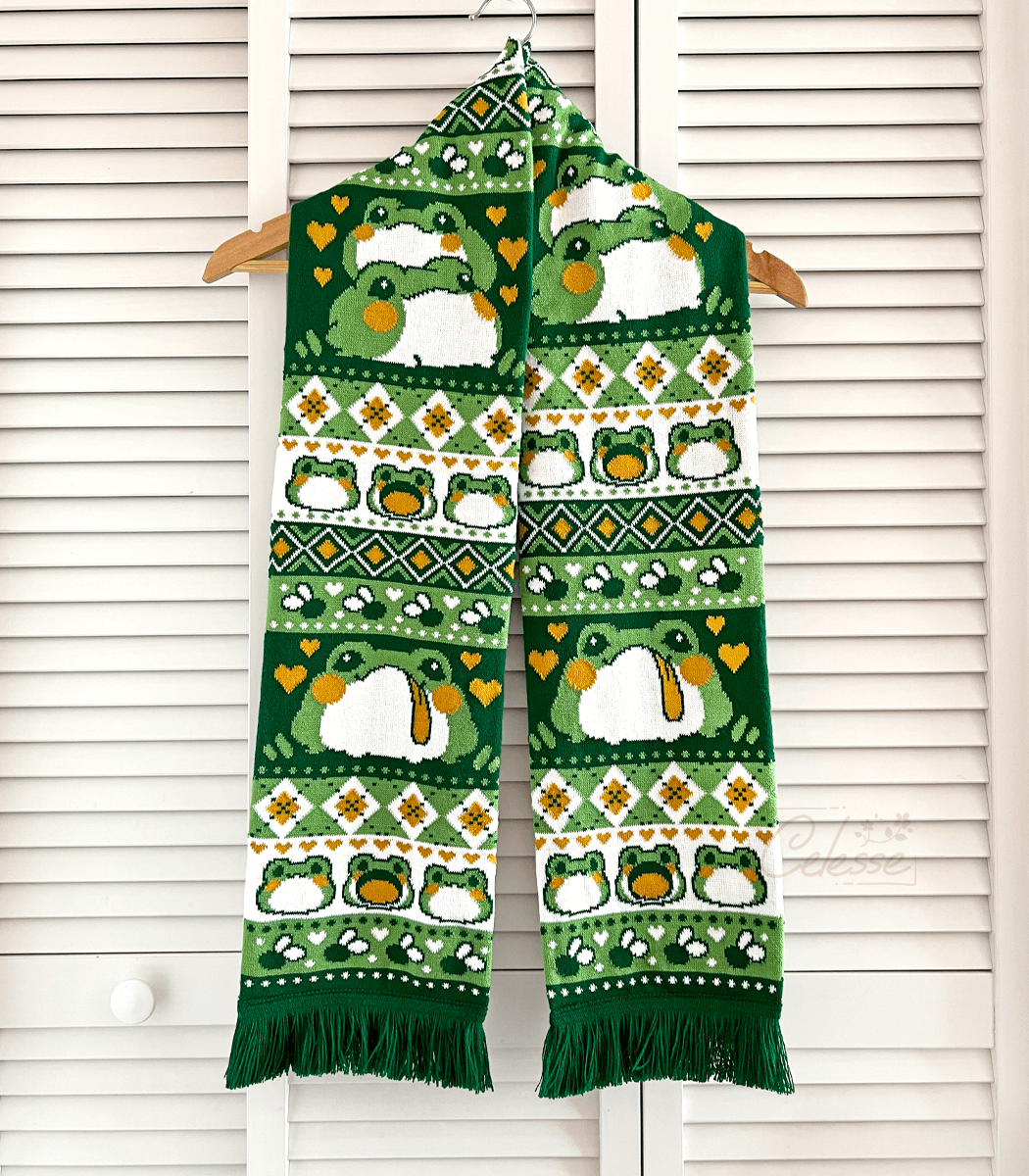 Blobfrogs Frog Knit Scarf