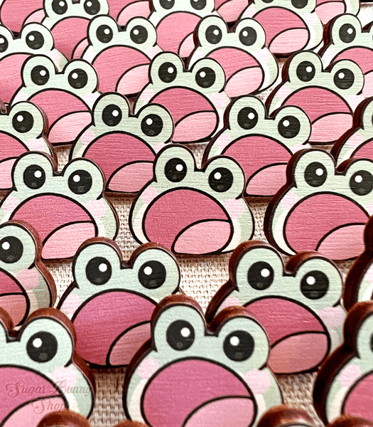 Blobfrogs Little Bigmouth Mini Wood Pin