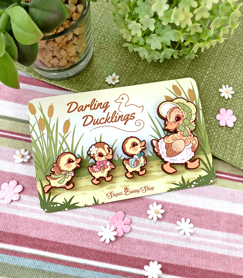 Darling Duckings Wood Pins