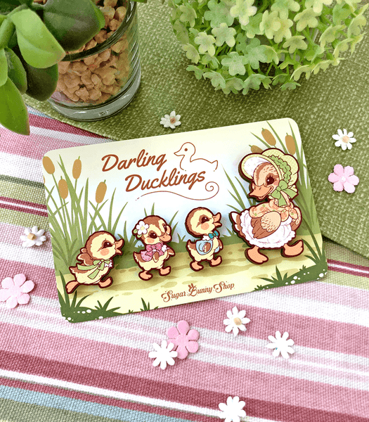 Darling Duckings Wood Pins