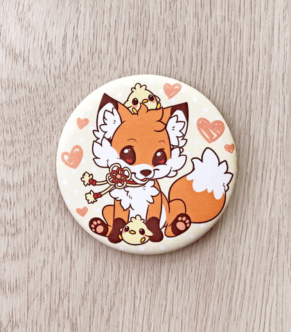 Doki Fox pinback button