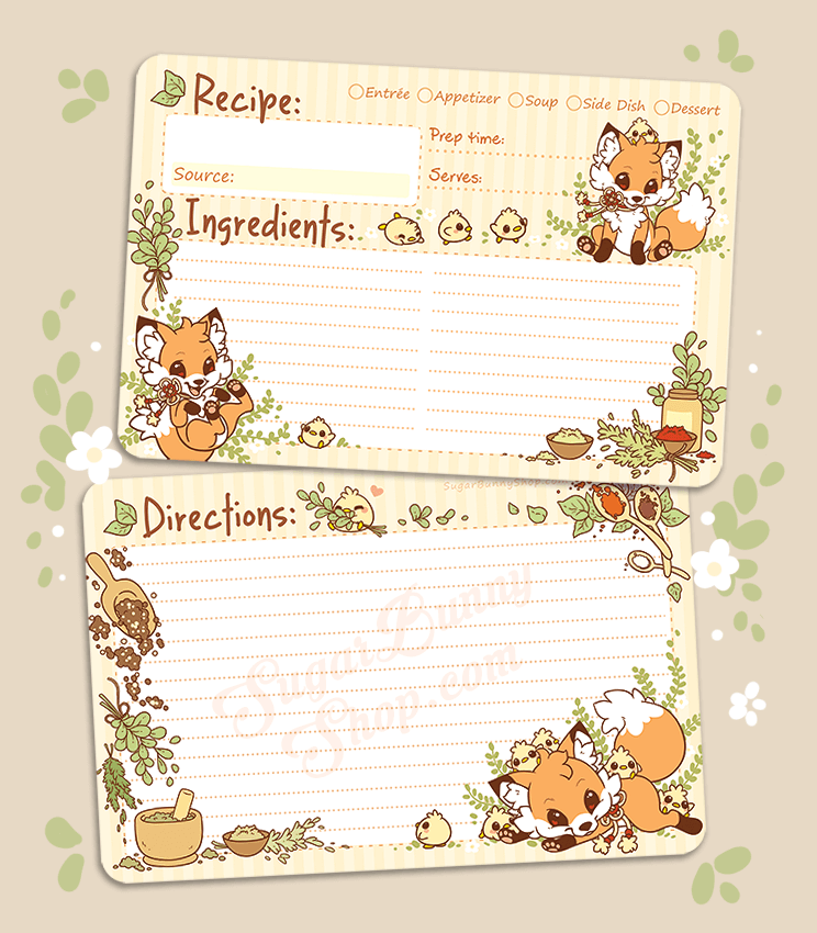 Doki Fox Recipe Cards