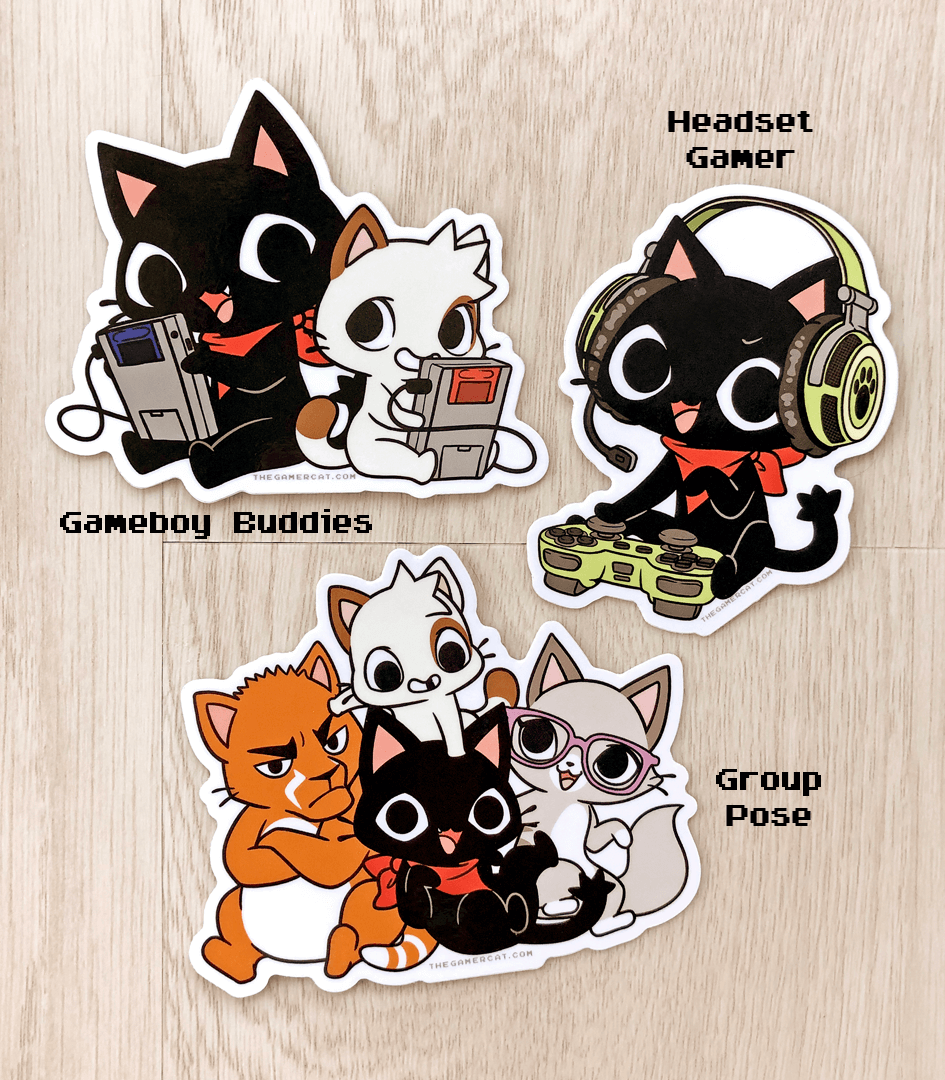 Gamercat vinyl stickers