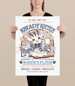 Kneady Kitten Baker's Flour Poster Print