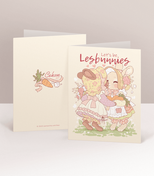 Let's be Lesbunnies Bunny Greeting Card