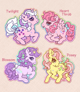 Little Pony Holo Vinyl Stickers - Twilight, Heart Throb, Blossom, Posey