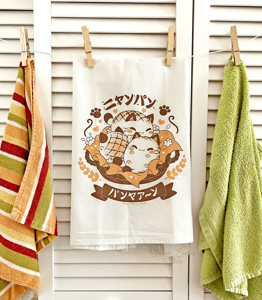 Nyanpan Bakery Cat Flour Sack Tea Towel