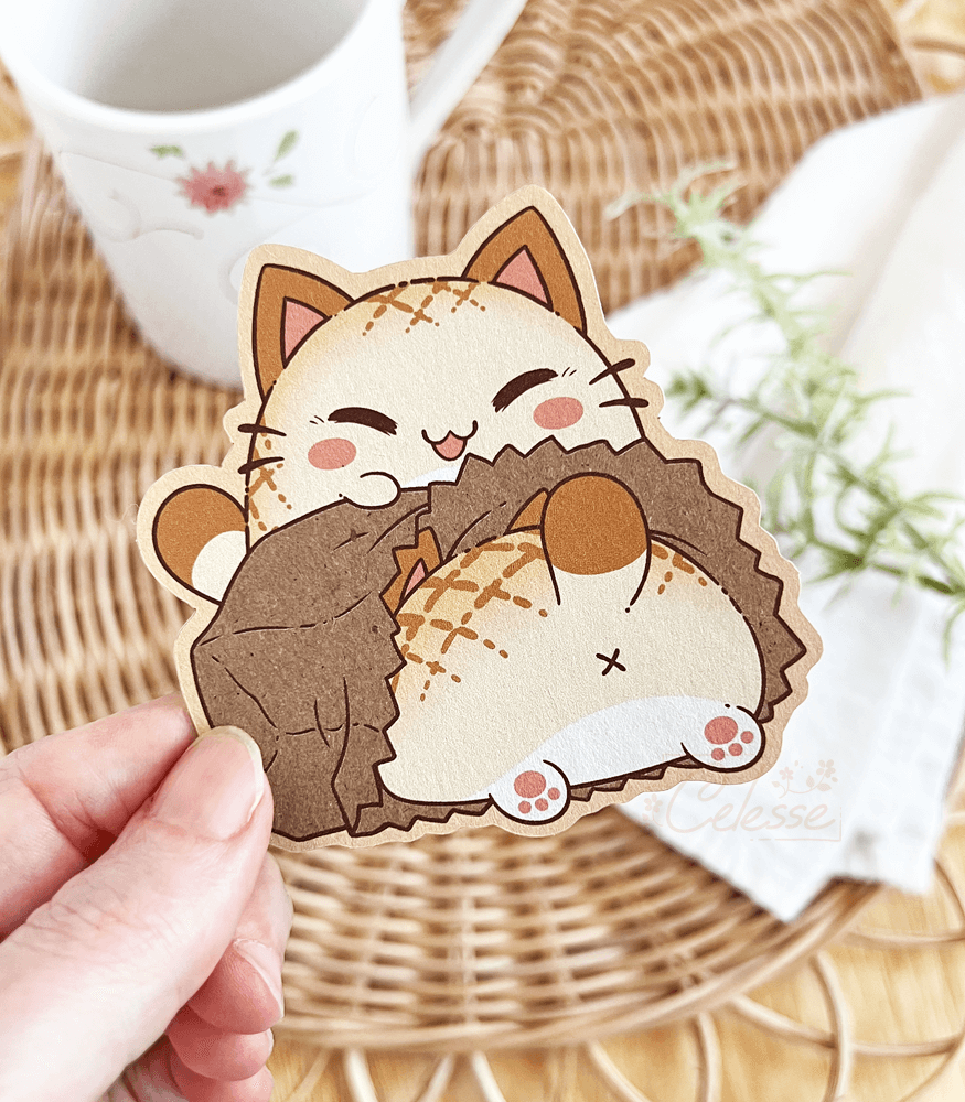 Nyanpan Cat Bread Bag Kraft Sticker