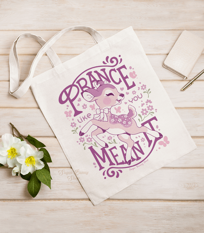 Lavendeer Prance Canvas Tote Bag