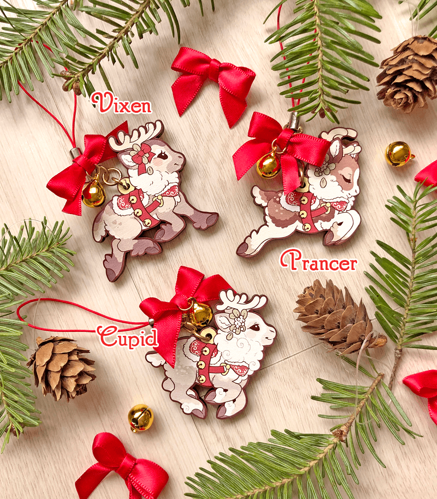 Wooden best sale reindeer decorations